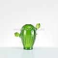 Green cactus glass vase set